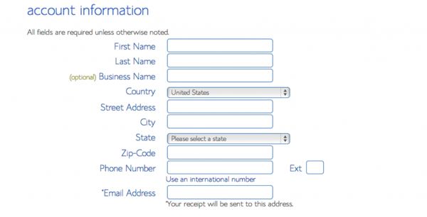 Bluehost Account Information