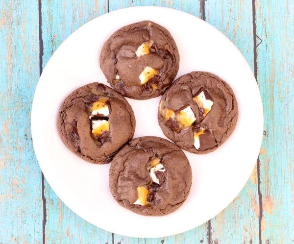 Dark Chocolate Caramel Cookies