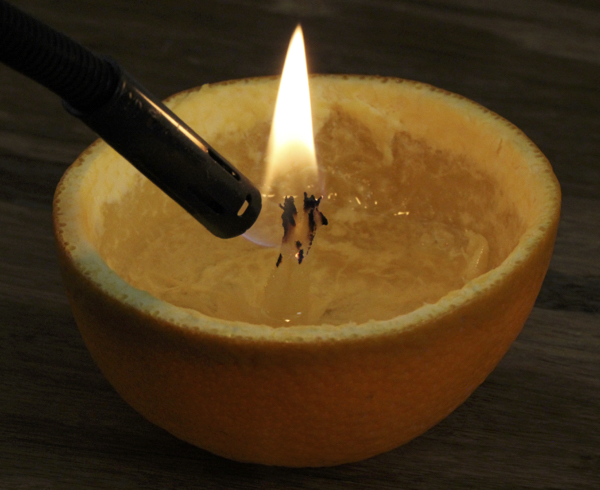 orange candle diy