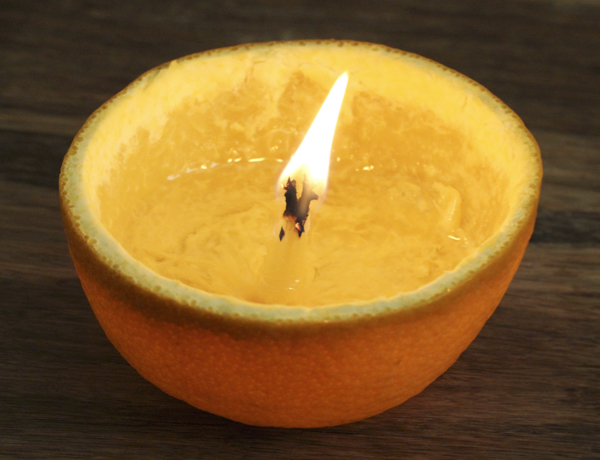 DIY Orange Peel Candle