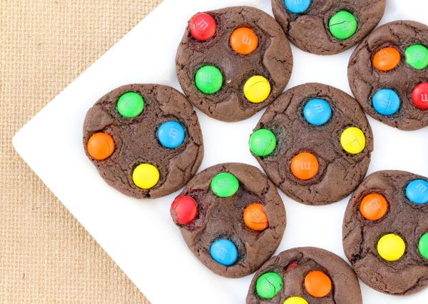 Dark Chocolate M&M Cookies - The Baker Upstairs