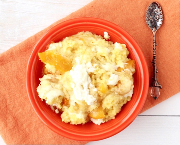 Crockpot Peaches and Cream Dump Cake