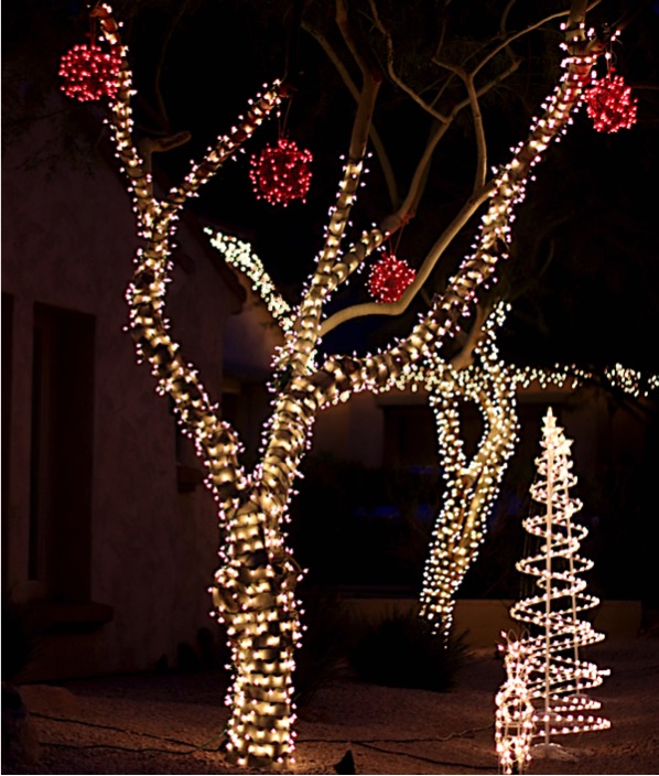 hanging light balls in trees